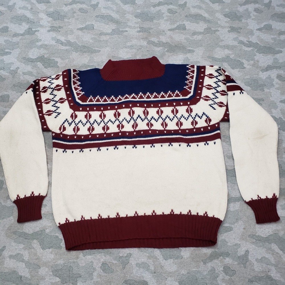 Vintage‎ JC Penney Sweater Mens Medium Multicolor Pullover Long Sleeve Fair Isle